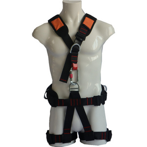 Black color Fall arrest protection full body safety belt harness punch holes lowes climbing buckles safety harness