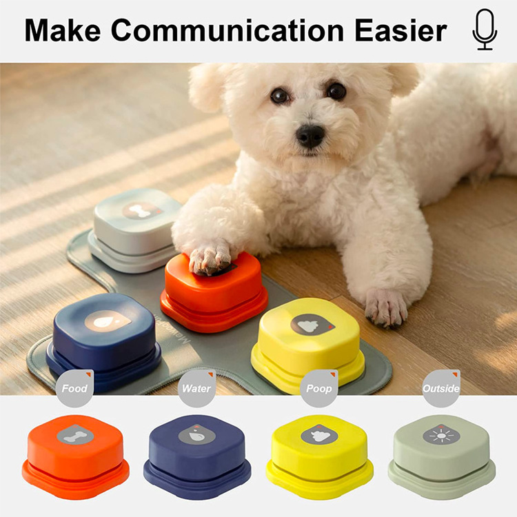 MewooFun Newest Educational Voice Recordable Pet Button Dog Communication Buzzer Custom Dog Training Talking Buttons with Mat