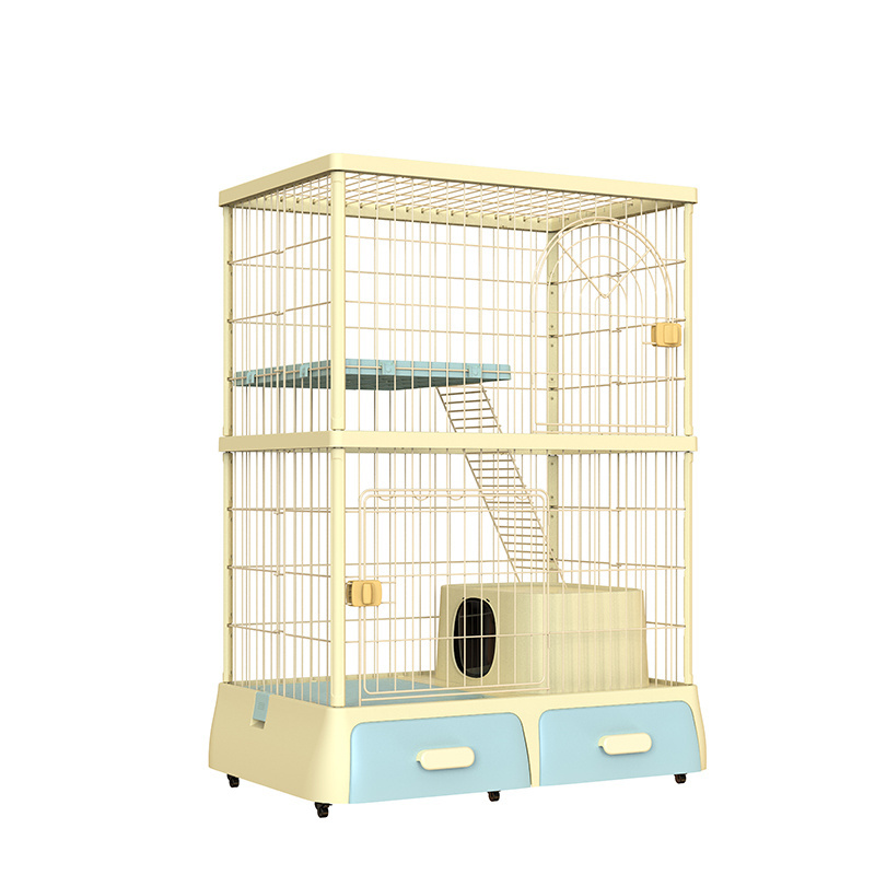 MewooFun Multi-layer Collapsible Metal large Luxury Cat Cage with Cat Litter Box