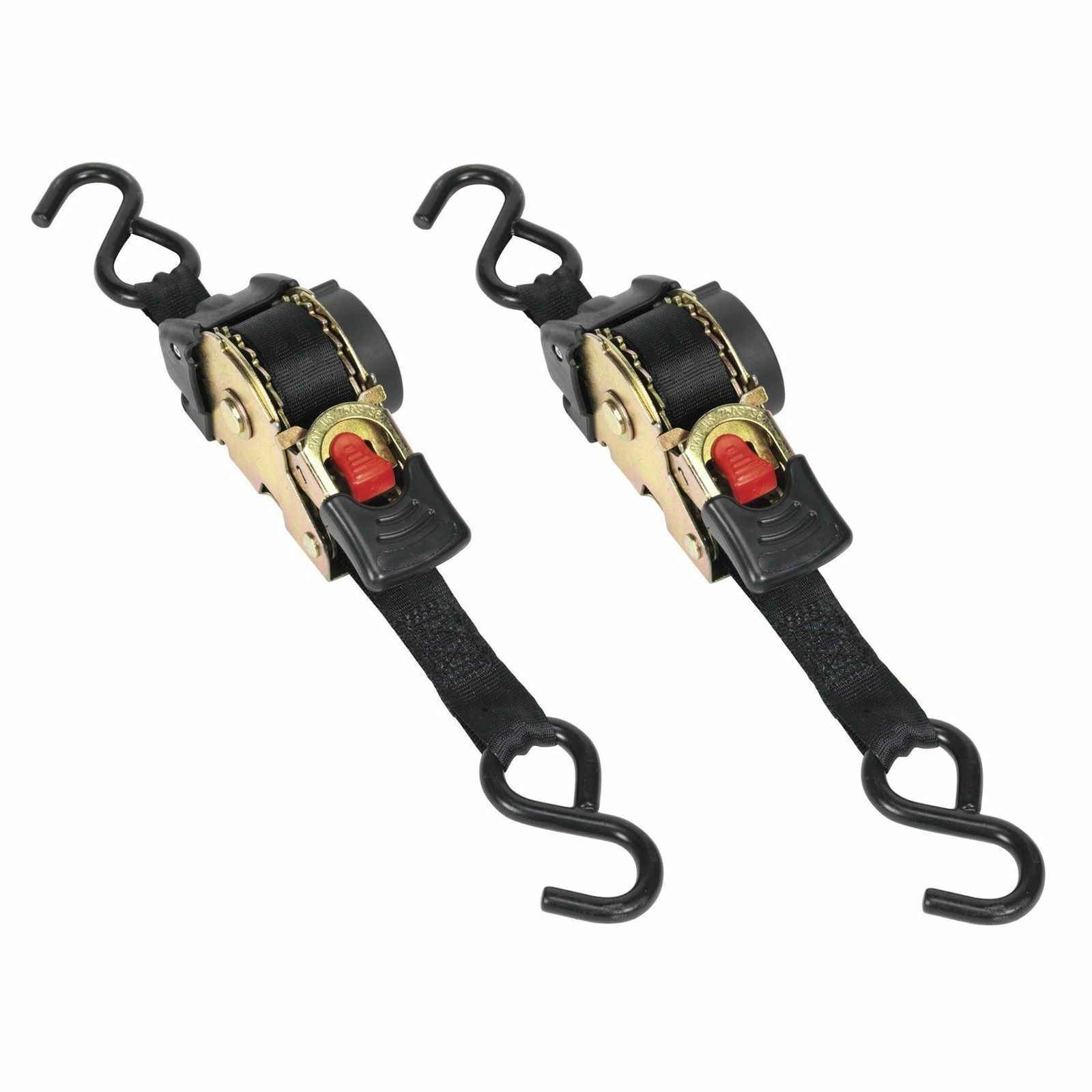 Auto Retractable Ratchet Tie Down Strap With S Hooks For Motorcycle,ATV Cargo Lashing Belt Ratchet Tie Down Strap