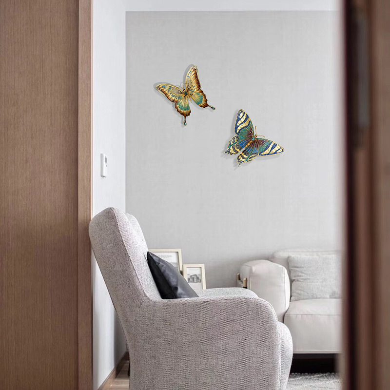 SANLOREN Art design wall hanging metal butterfly wall hanging ornament for bedroom living room office hotel wall decor