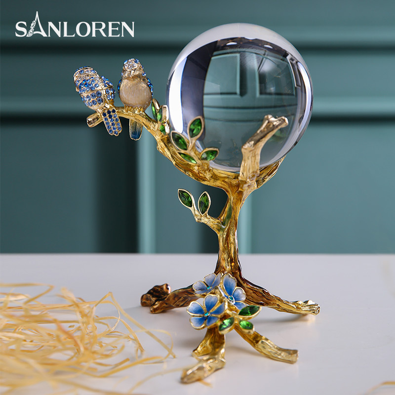 SANLOREN Christmas Gift Lucky Crystal Pebble Ball Ornament Fashion design for office desktop decoration best for present gifts