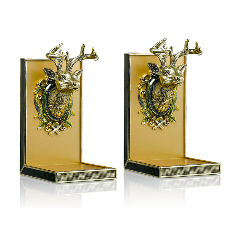 SANLOREN classic design table desk alloy deer bookends sujetalibros de mesa for home office hotel library decoration