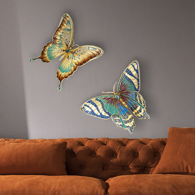 SANLOREN Art design wall hanging metal butterfly wall hanging ornament for bedroom living room office hotel wall decor