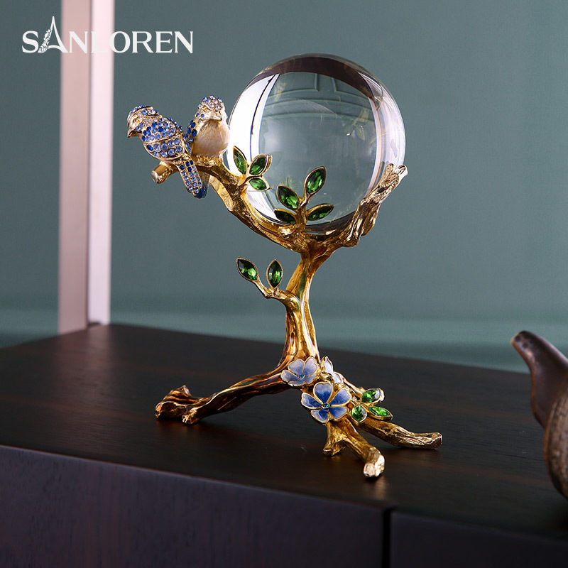 SANLOREN Christmas Gift Lucky Crystal Pebble Ball Ornament Fashion design for office desktop decoration best for present gifts