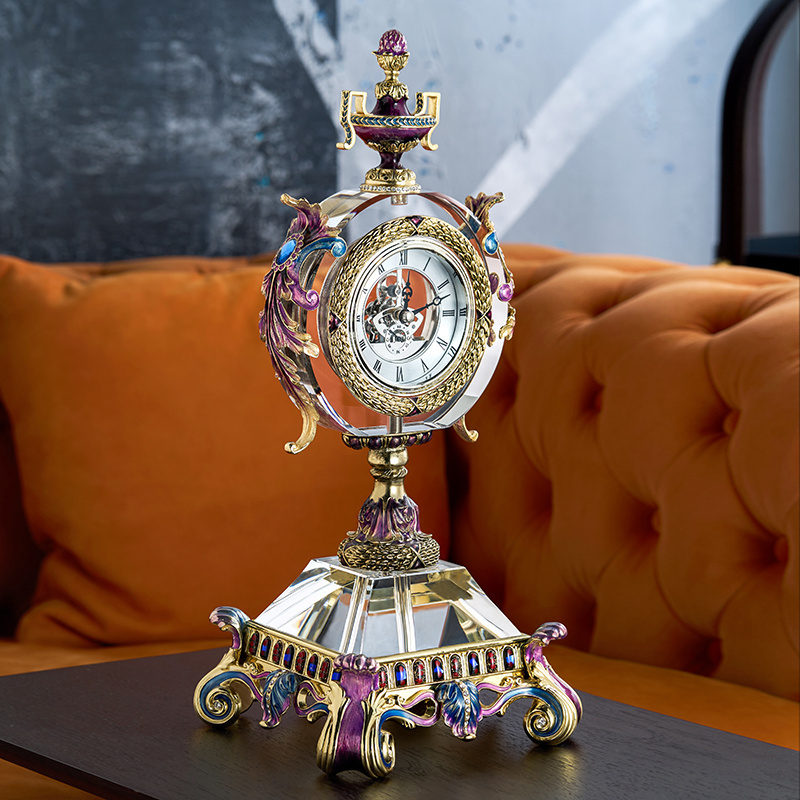 SANLOREN Modern Luxury Elegant French European Style King's Series Timepiece Antique Table Desk Bracket Mantel Mechanical Clock