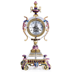 SANLOREN Modern Luxury Elegant French European Style King's Series Timepiece Antique Table Desk Bracket Mantel Mechanical Clock