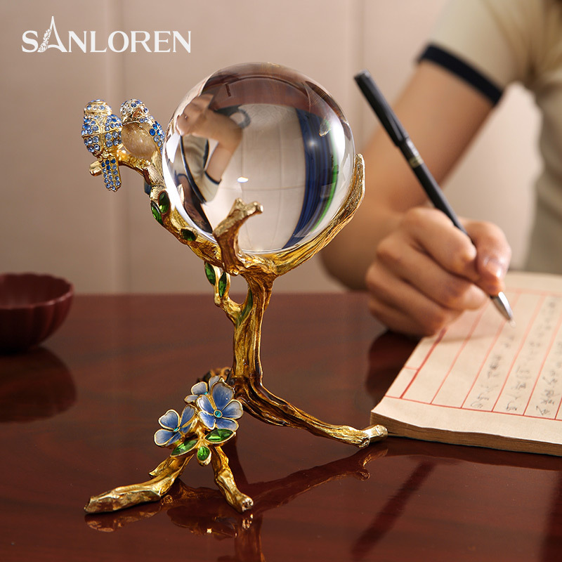 SANLOREN Christmas Gift Lucky Crystal Pebble Ball Ornament Fashion design for office desktop decoration best for present gifts