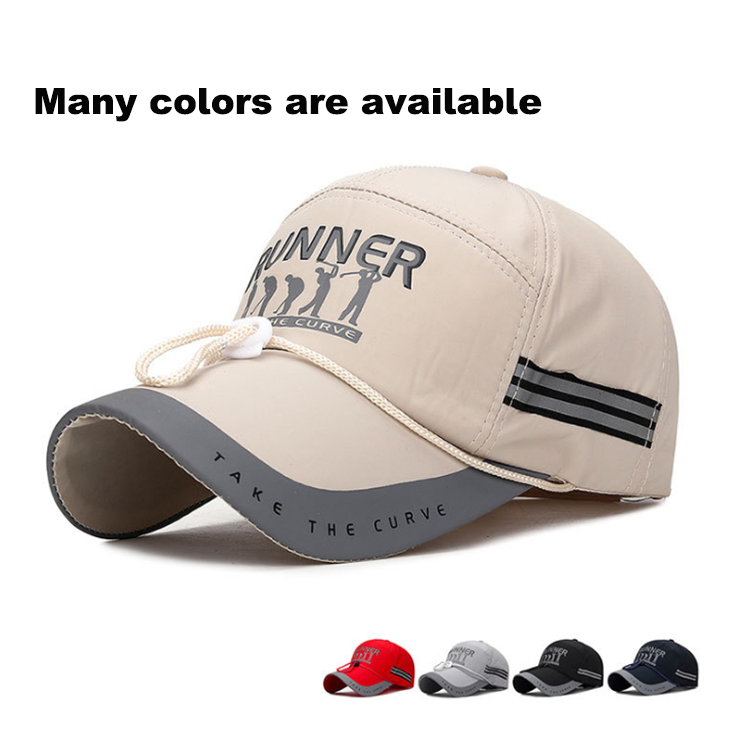 Long eaves sun visor fishing hat night reflective big eaves windproof rope men's hat sport caps custom print