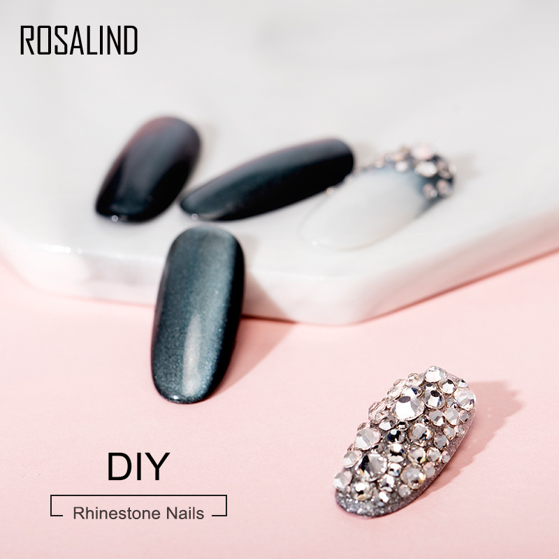 Rosalind oem non toxic vegan 8g strong rhinestone top coat nail polish glue pen diamond gem stone crystal adhesive for nails art