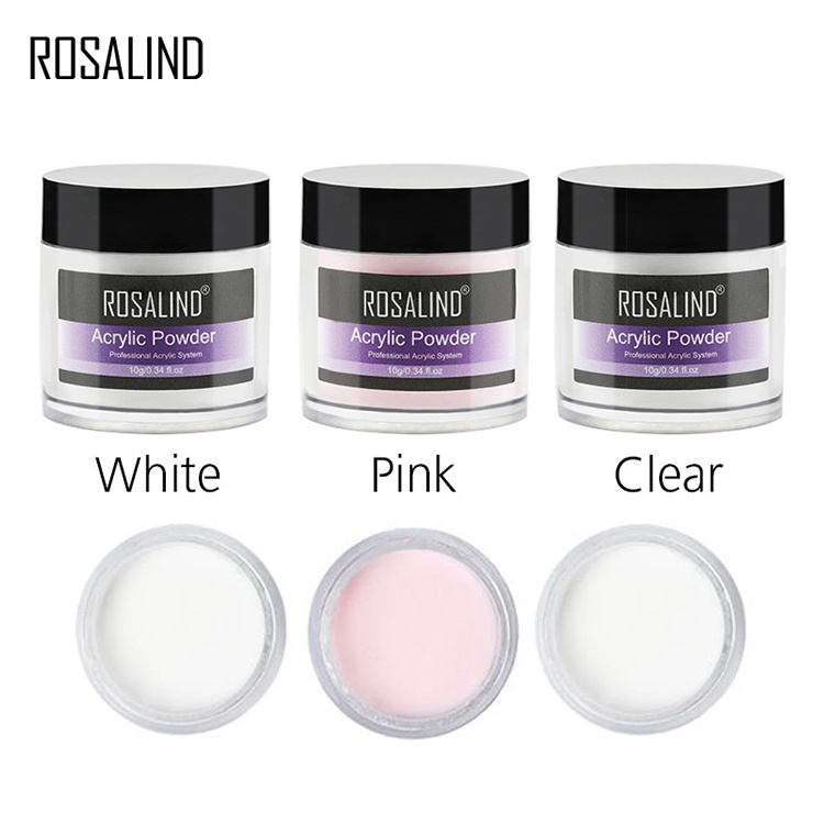 Rosalind wholesale professional crystal carving art decorations monomer acrylic liquid and nail color acrylic powder for nail