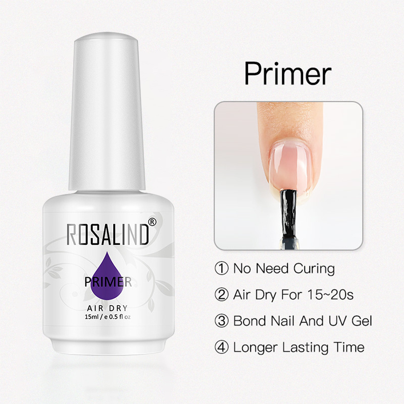 Rosalind wholesale private label oem nail art tools air dry uv acrylic gel polish primer liquid 15ml nail primer for bond nails