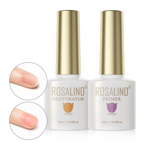 Rosalind nail supplies oem custom logo air dry acid free 10ml prep dehydrator and nail bonder primer for nails art uv gel polish