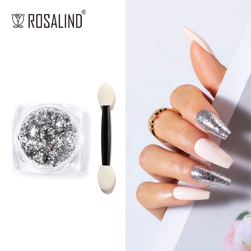 Rosalind New holographic diamond glitter metallic shining flakes nail acrylic powder dust sequins decoration for nail art