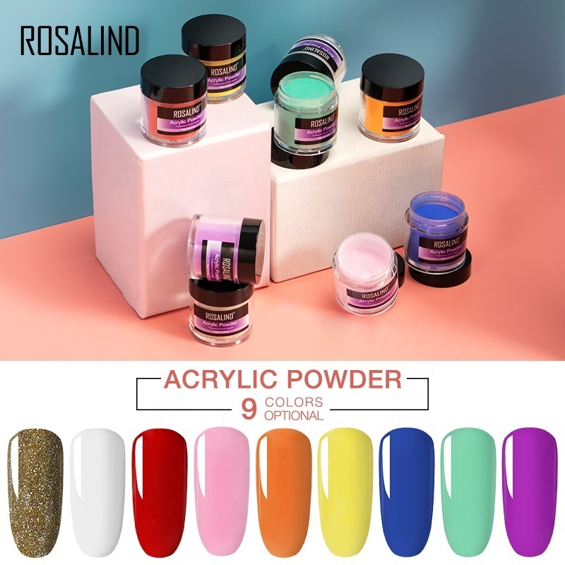 Rosalind  Professional Custom Private Label Colorful Nail Acrylic Powder Jar Wholesale best Fast Drying EMA/MMA Acrylic Powders