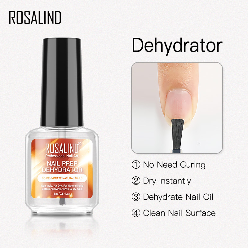 Rosalind 15ml regular bottle uv gel acrylic nail art strengthener primer bonder and acid free prep dehydrator with private label