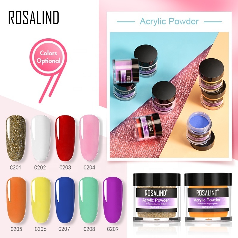 Rosalind  Professional Custom Private Label Colorful Nail Acrylic Powder Jar Wholesale best Fast Drying EMA/MMA Acrylic Powders