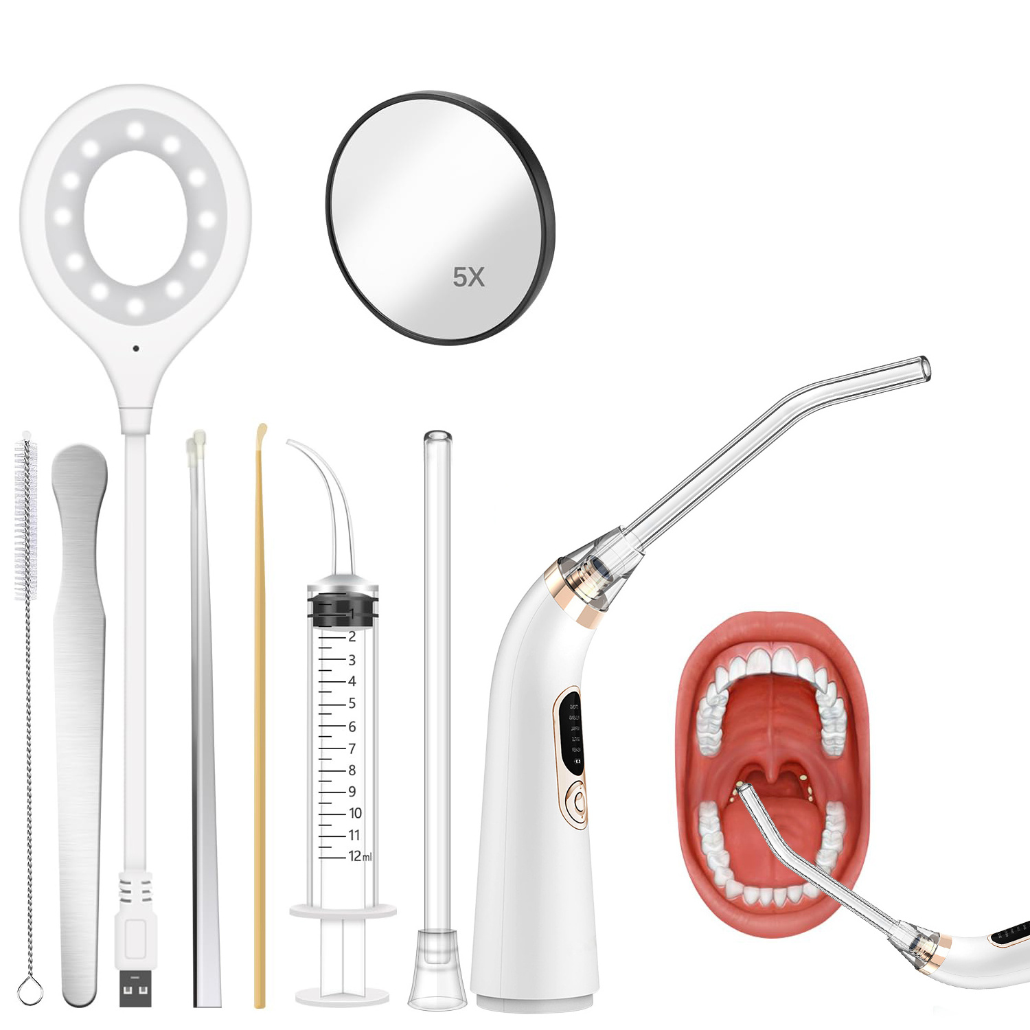 Electronic Tonsil Stone Remover Vacuum Removal Kit - Hassle-Free Tonsil Stone Instant Suction Tools