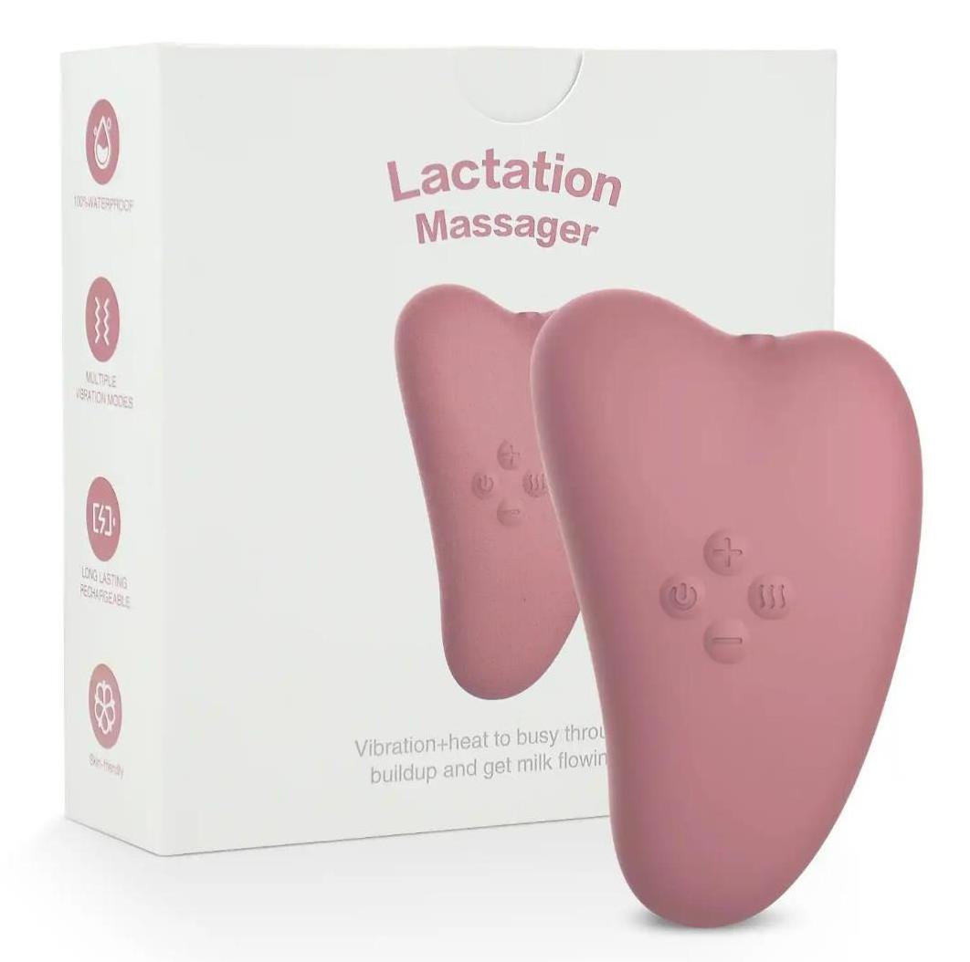 Factory OEM Electric Vibrator Machine Heat Warming Silicone Lactation Breast Massager for Breastfeeding