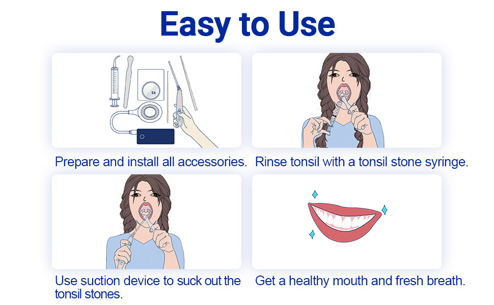 Personal Care Electronic Tonsil Stone Remover Vacuum Stone Removal Kit Instant Suction Tools