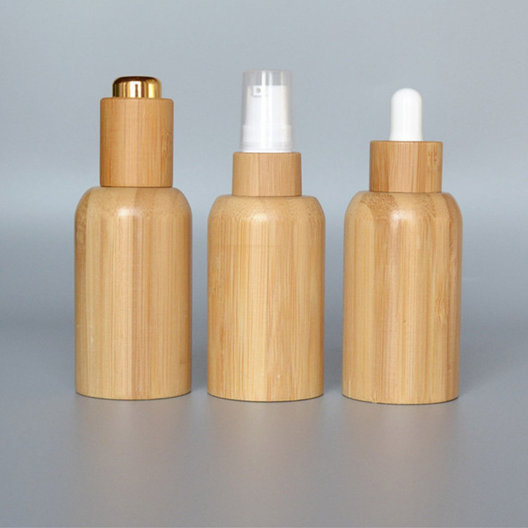 Cheapest Wholesale Echo friendly 10ml 15ml 30ml 50ml 60ml 100ml 120ml inner PET/glass bamboo cosmetic packaging