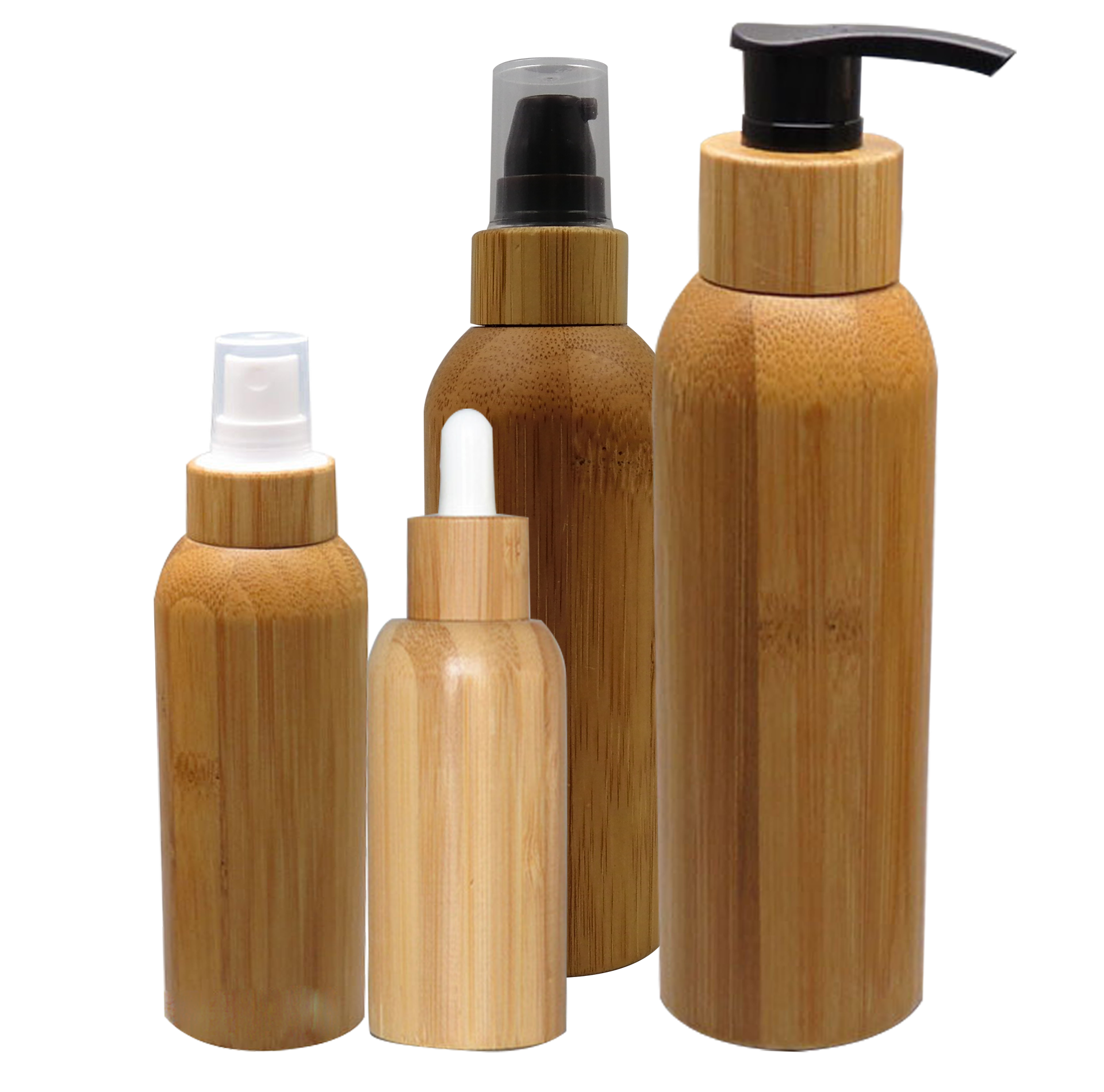 Cheapest Wholesale Echo friendly 10ml 15ml 30ml 50ml 60ml 100ml 120ml inner PET/glass bamboo cosmetic packaging