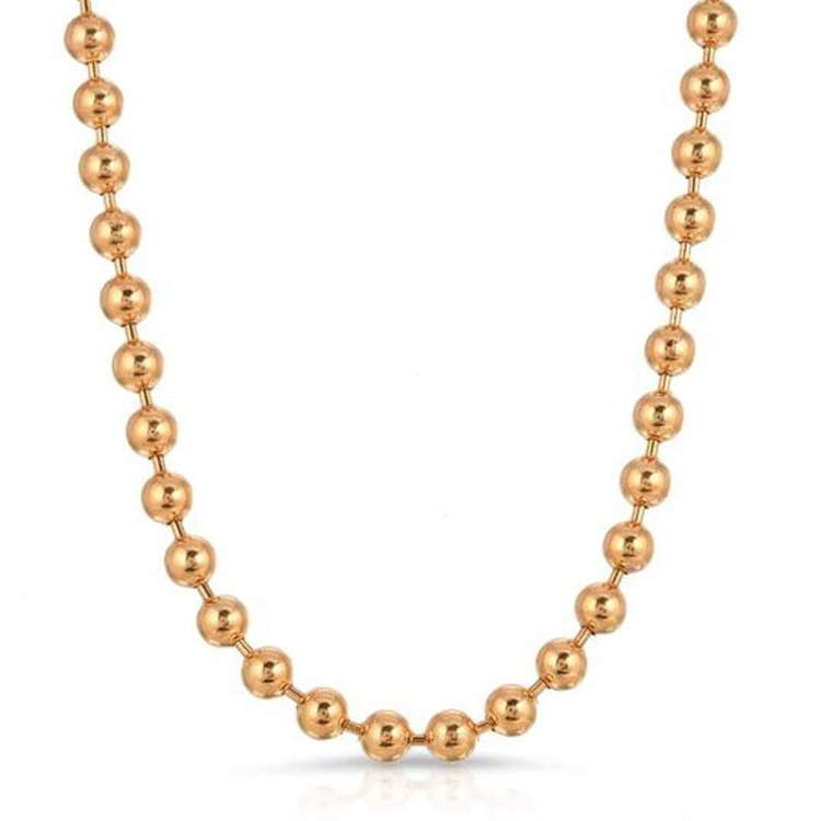 Comfortable Classic Italian Ball Bead Chain Necklace women ladies 18k gold pvd plated stainless steel beaded chain necklace bulk