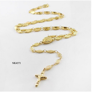 Fashion Women Stainless Steel Virgin Mary Jesus Cross Pendant Women Long Rosary Chain Necklace Best Religious Jewelry Gift