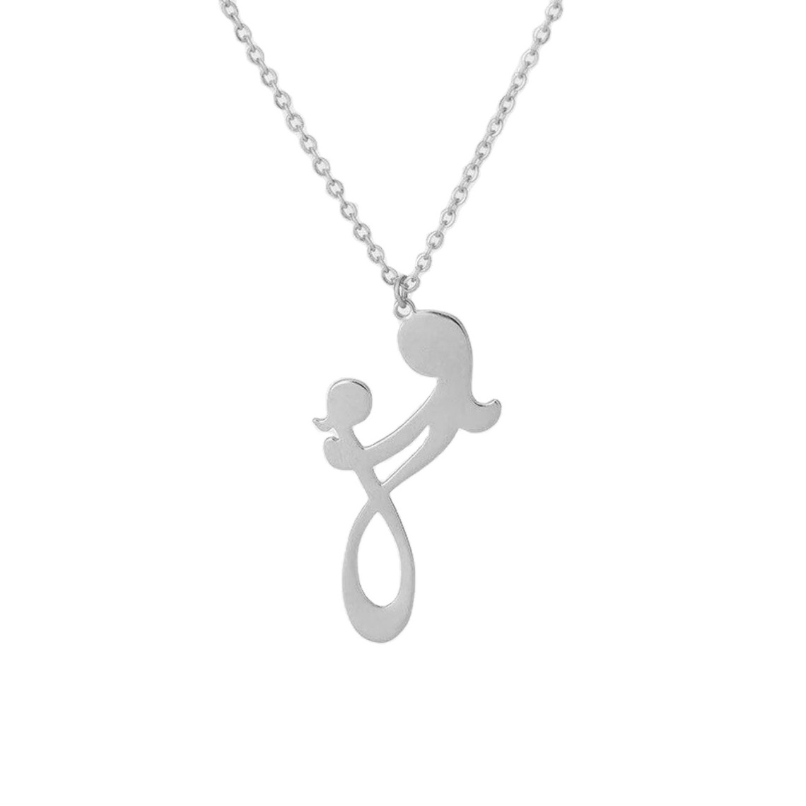 Mothers Day Gift Family Silver Jewelry Mother Baby Child Pendant Mother and Daughter Necklace Stainless steel