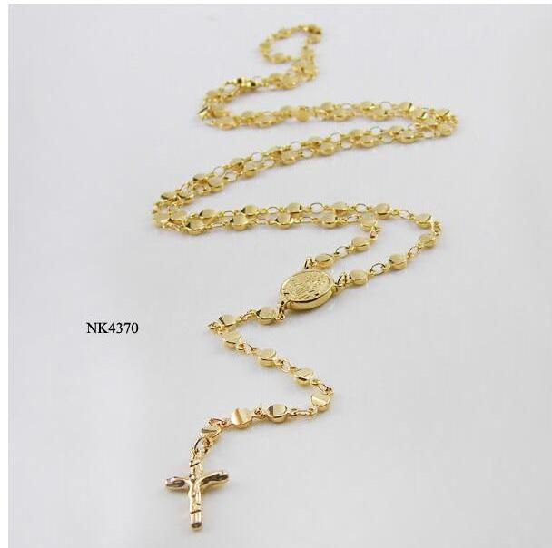 Fashion Women Stainless Steel Virgin Mary Jesus Cross Pendant Women Long Rosary Chain Necklace Best Religious Jewelry Gift