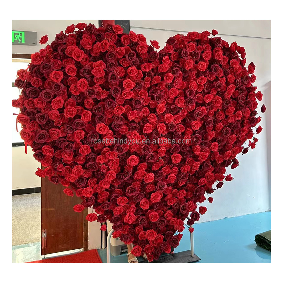 Wedding Centerpiece Arch Red Big Heart Roses Wedding Rose Heart Shaped Arch Events Backdrop