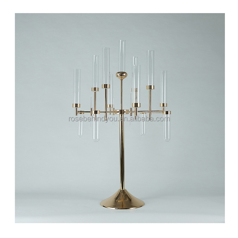 Wedding holder candle metal candelabra of the wedding hall table top centerpieces for wedding table round