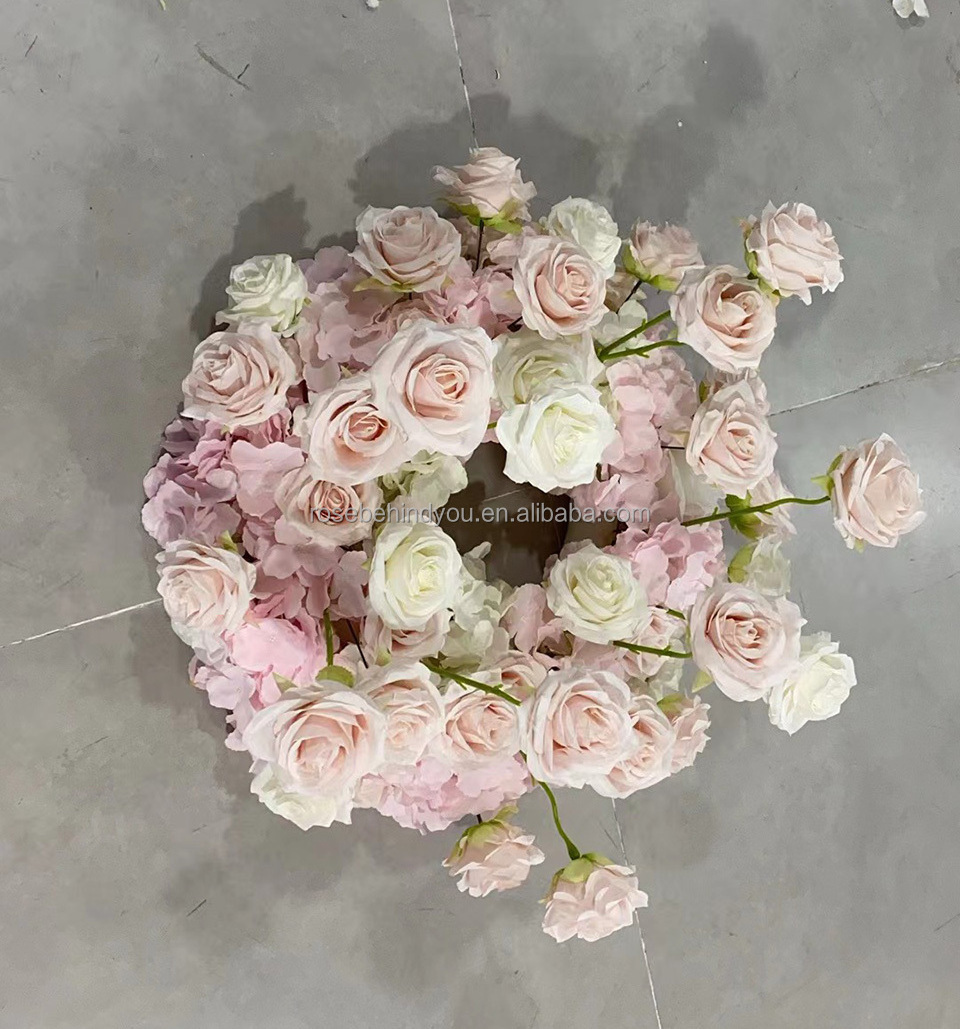 Customized Decorative 60cm Artificial Pink Flower Ball Wedding Centerpiece For Events Table Candelabra