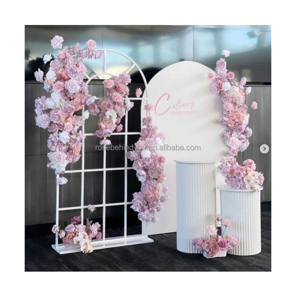 Wedding decoration & supplies vip custom wedding backdrops white metal pvc arch stand backdrop set