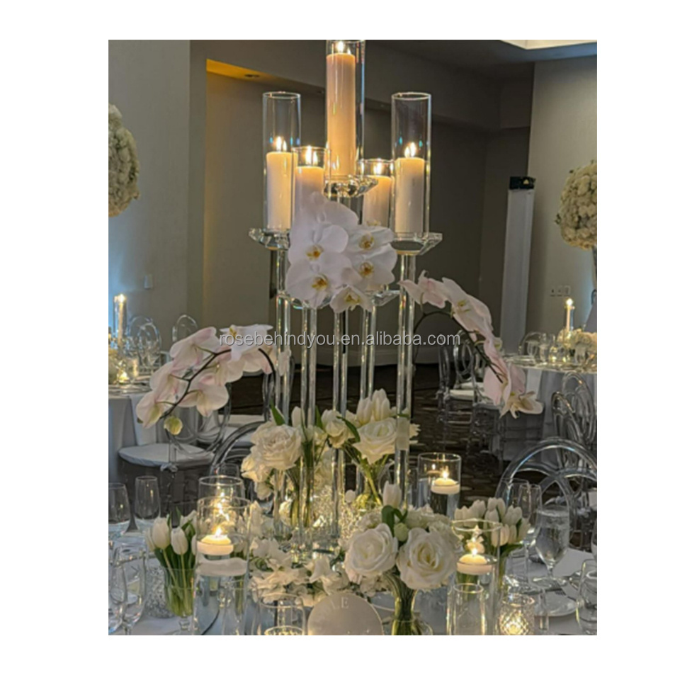 European Luxury Table Disassembly Candelabra Centerpieces Crystal Candle Holder For Wedding Hotel Banquet Table Centerpiece