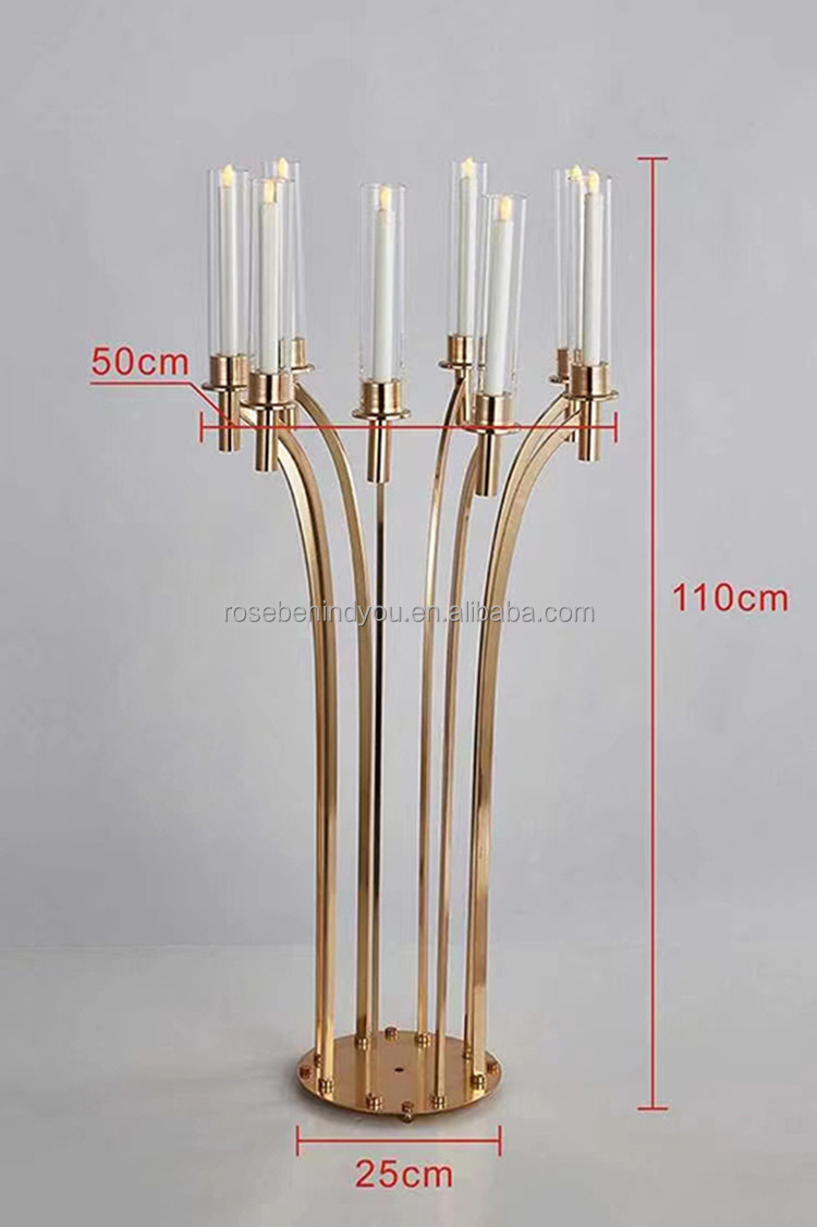 Wedding holder candle metal candelabra of the wedding hall table top centerpieces for wedding table round