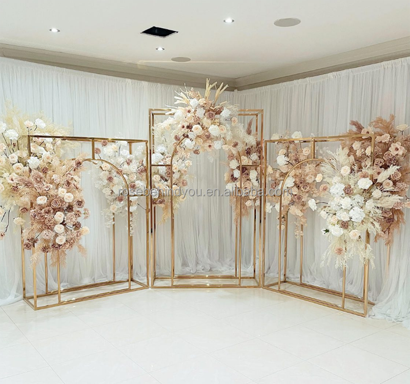 Wedding decoration & supplies vip custom wedding backdrops white metal pvc arch stand backdrop set