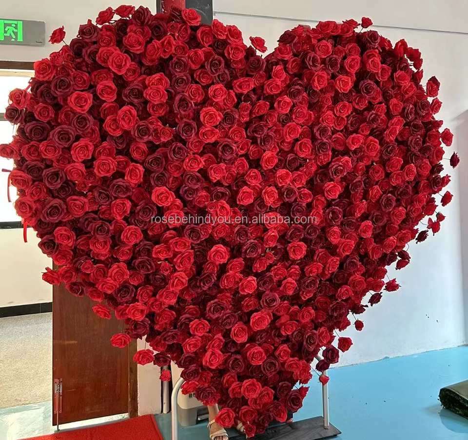 Wedding Centerpiece Arch Red Big Heart Roses Wedding Rose Heart Shaped Arch Events Backdrop