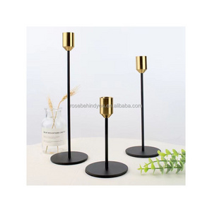 Rustic single head metal gold wedding candlestick holders centerpieces table decorations black centerpieces for wedding table