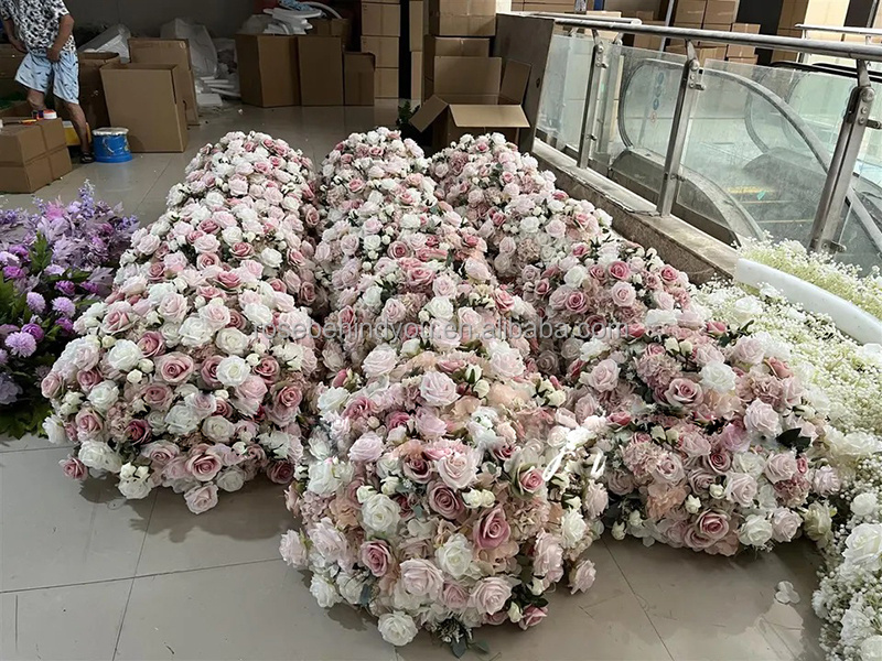 Beautiful Blushing Pink Flower Ball Wedding Centerpieces Handmade Artificial Flowers Decoration Kissing Ball