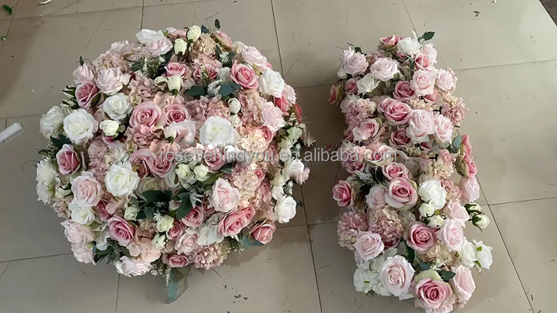 Beautiful Blushing Pink Flower Ball Wedding Centerpieces Handmade Artificial Flowers Decoration Kissing Ball