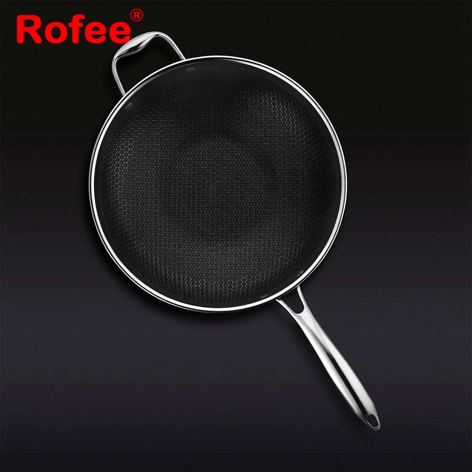 Restaurant Three Layer Stainless Steel Kitchen Food Cooking Honeycomb Wok Hybrid Nonstick Heat Evenly Stainless Steel Wok