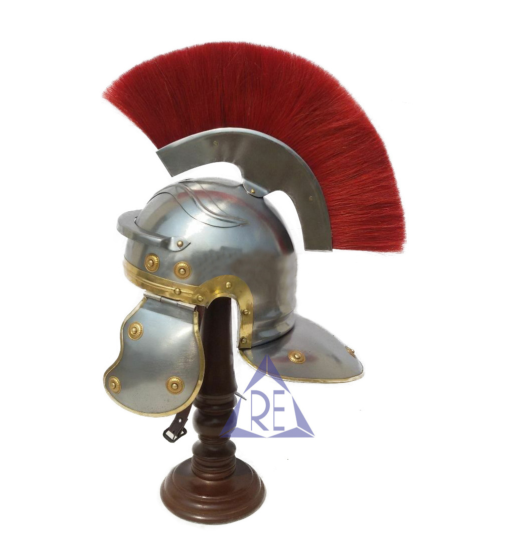 Medieval Roman Centurion Helmet Armor Red Plume Viking Costume Role Play Helmet For Office And Home Decor