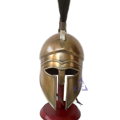 Greek Armor Medieval Corinthian Helmet With Black Plume Athenian Spartan Costume Home Decor Greek Corinthian Helmet with Black