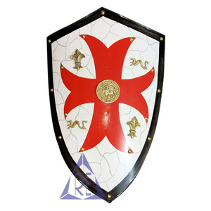 Knight Templar Red Cross W Grid Warrior Shield Battle Armor Shield Red Cosplay Role Play Halloween Costume Gifts