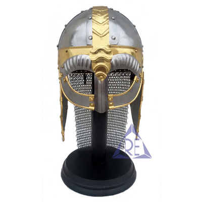 Medieval Viking Chainmail Helmet Knight Helmet Armor for Cosplay Wearable Norman Face Helmet Viking Gift Item