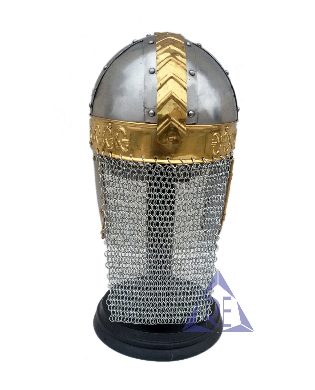 Medieval Viking Chainmail Helmet Knight Helmet Armor for Cosplay Wearable Norman Face Helmet Viking Gift Item