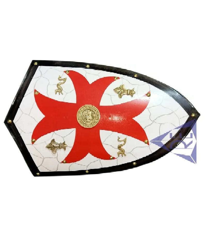 Knight Templar Red Cross W Grid Warrior Shield Battle Armor Shield Red Cosplay Role Play Halloween Costume Gifts