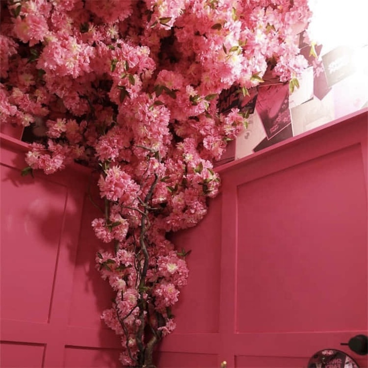 RG-206 Artificial Silk Cherry Blossom Branches White Pink Flower Cherry Blossom Tree Wedding Flowers