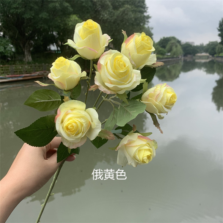 High Quality RG-568 Artificial Spray Rose Single Stem Rose Bud Artificial Flowers Bouquet for Floral Arrangement